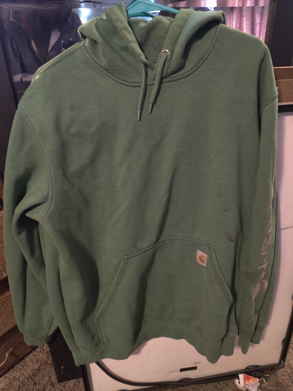 Carhartt Men’s Green Hooded Pullover Sweatshirt